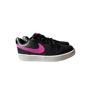 Nike Court Borough Low 2 sneakers Black Fuchsia Size 6.5 Youth / 8 Women’s NEW